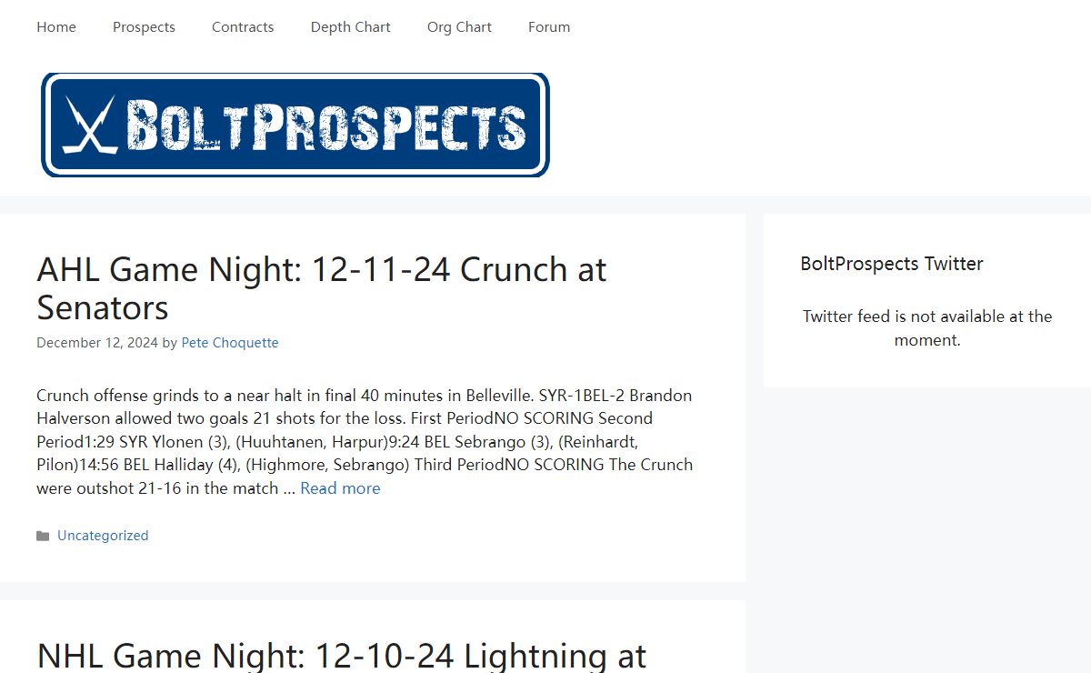 Bolt Prospects – Your online source for Lightning prospects news!