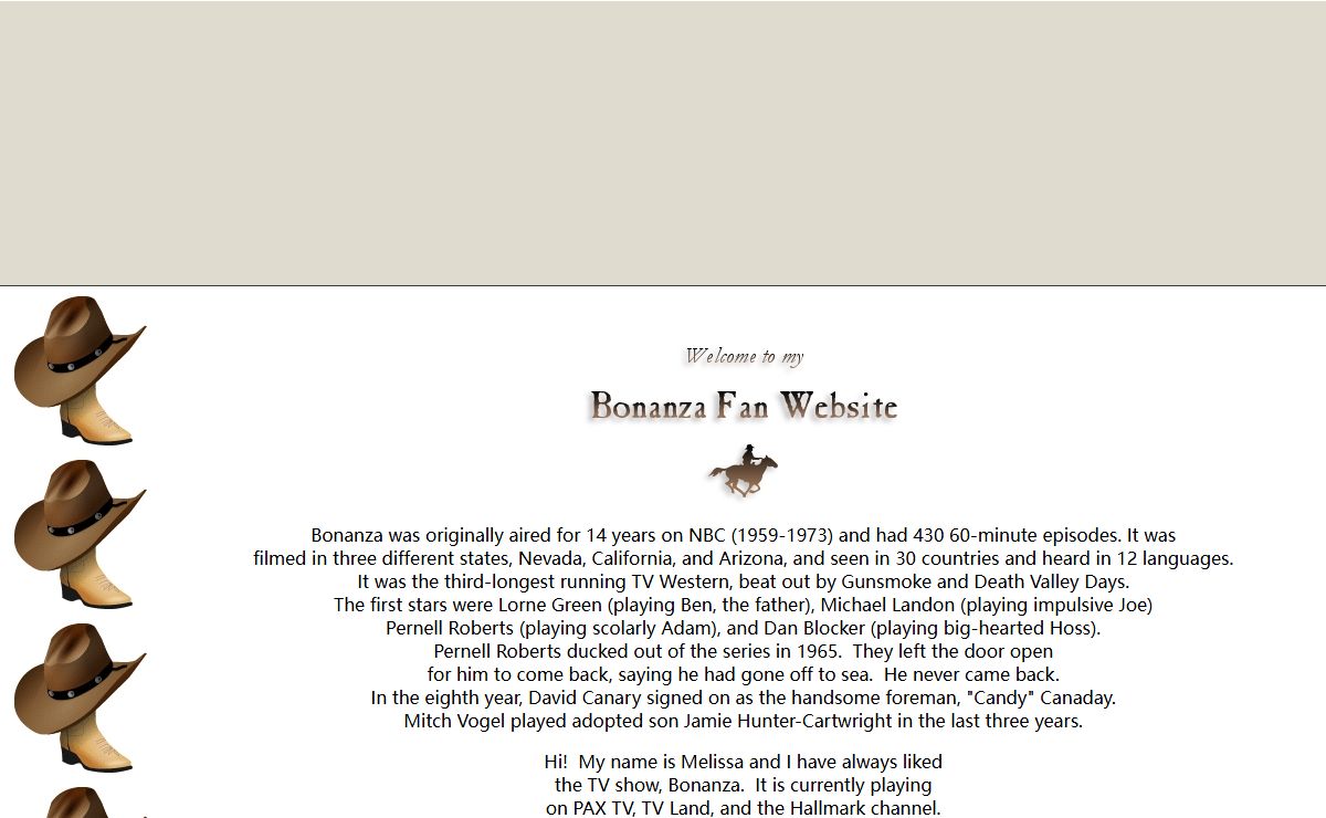 Bonanza Fan Website
