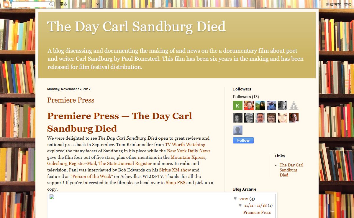The Day Carl Sandburg Died
