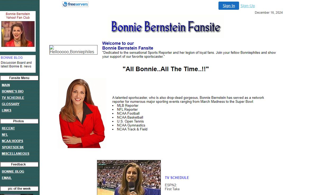 Bonnie Bernstein Fansite: Dedicated to the lovely & talented ABC/ESPN Sportscaster