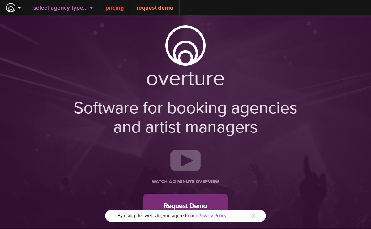 Booking Agency Software For Agents And Artist Managers | Overture