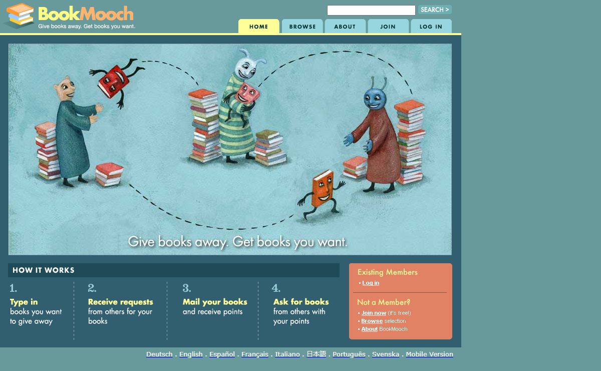 BookMooch: trade your books with other people