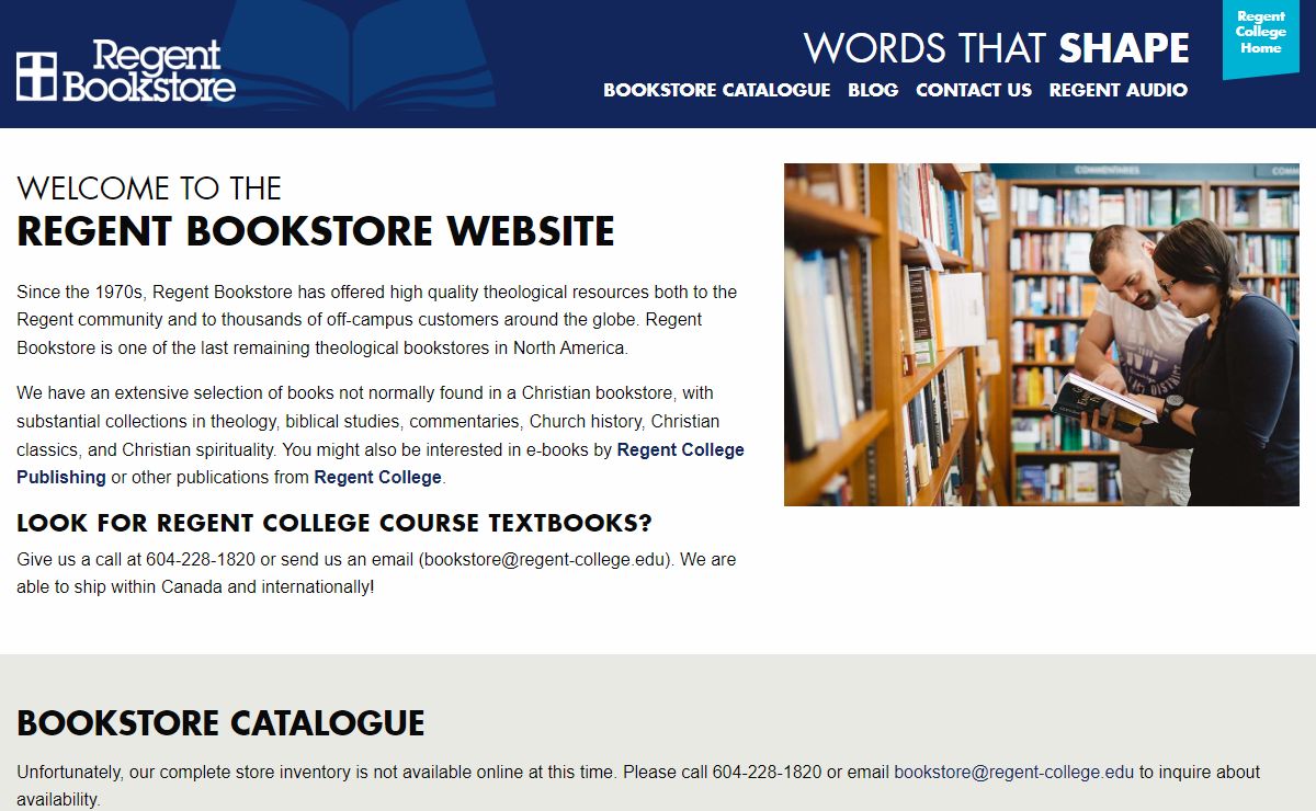 Home | Regent College Bookstore