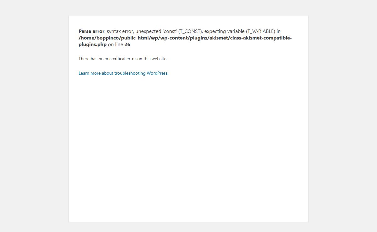 WordPress › Error