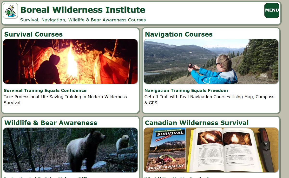 Boreal Wilderness Institute: Survival, Nav & Wildlife Courses