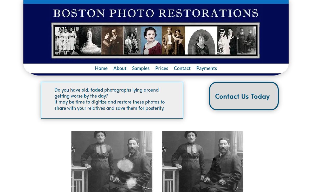 Boston photo restorations - Belmont, Newton, Cambridge, Watertown