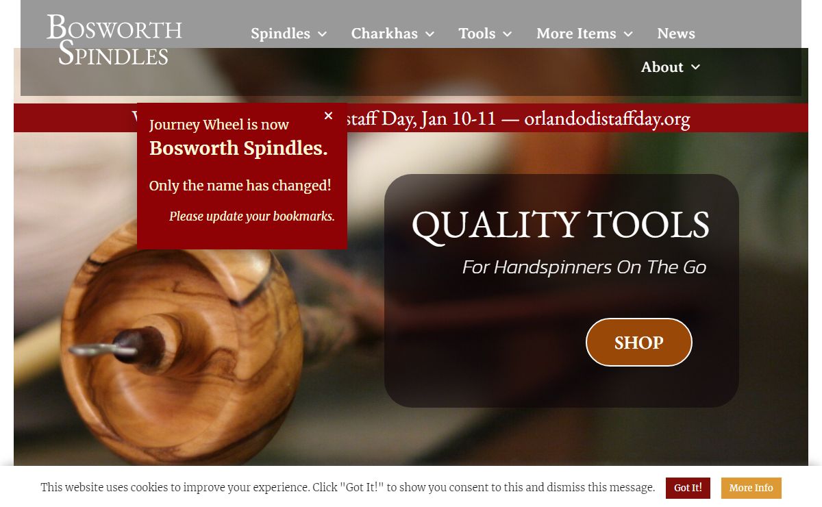Bosworth Spindles - Fine Tools for Handspinners on the Go!