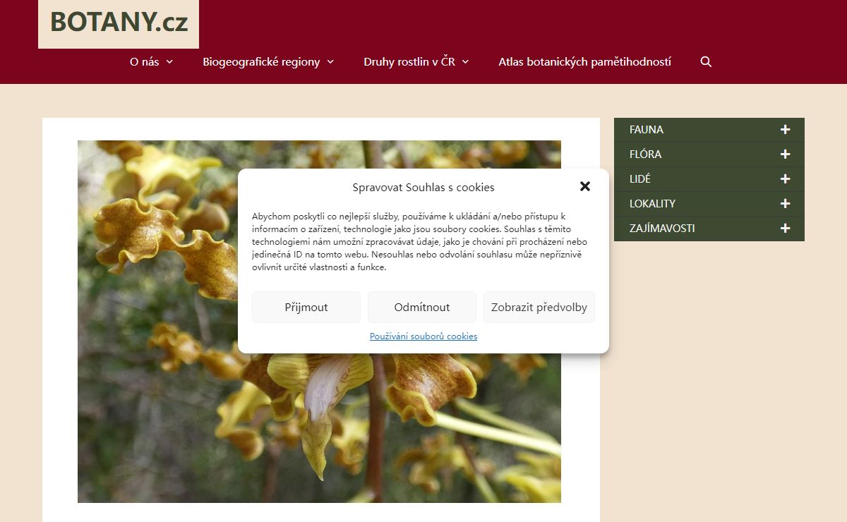 BOTANY.cz | Zajímavosti ze světa rostlin. Katalog rostlin s vyhledáváním jednotlivých druhů. Rezervace, chráněná území a jiné významné botanické lokality. Ohrožené a chráněné druhy rostlin.