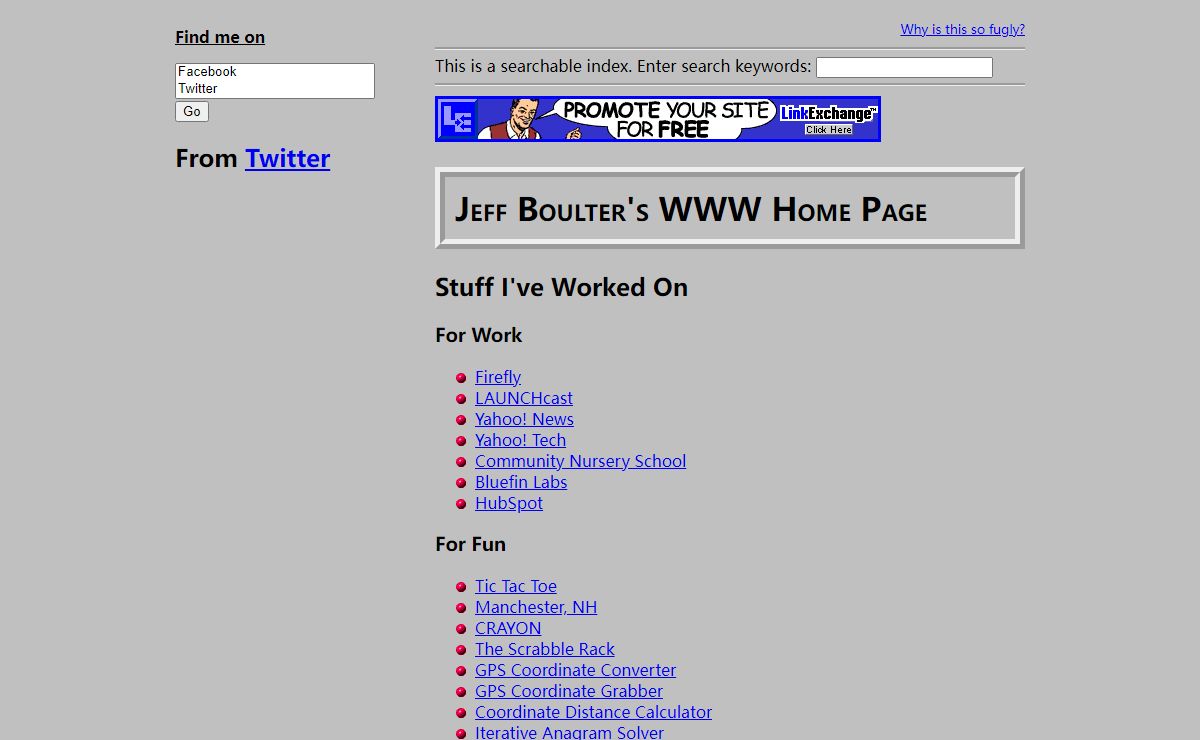 Jeff Boulter's WWW Home Page