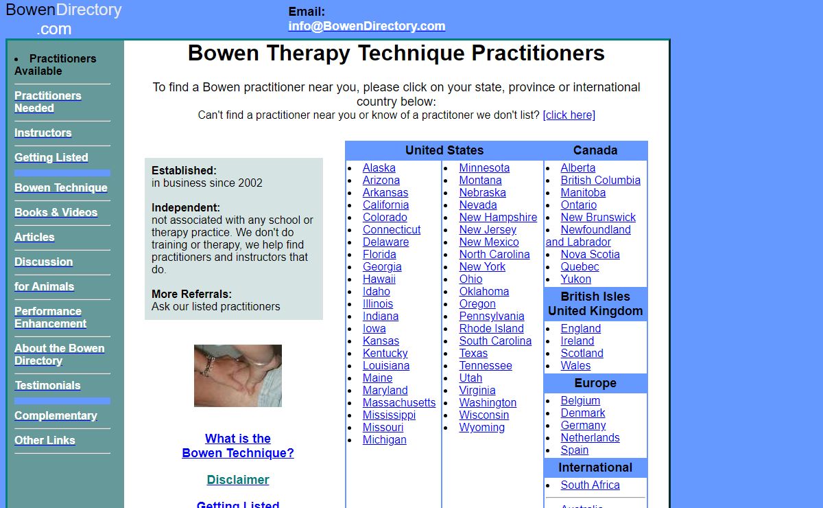 Bowen Therapy Technique - Practitioners