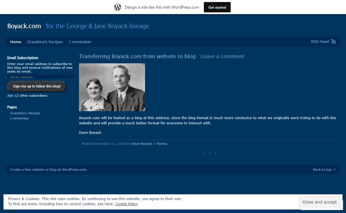 Boyack.com | for the George & Jane Boyack lineage