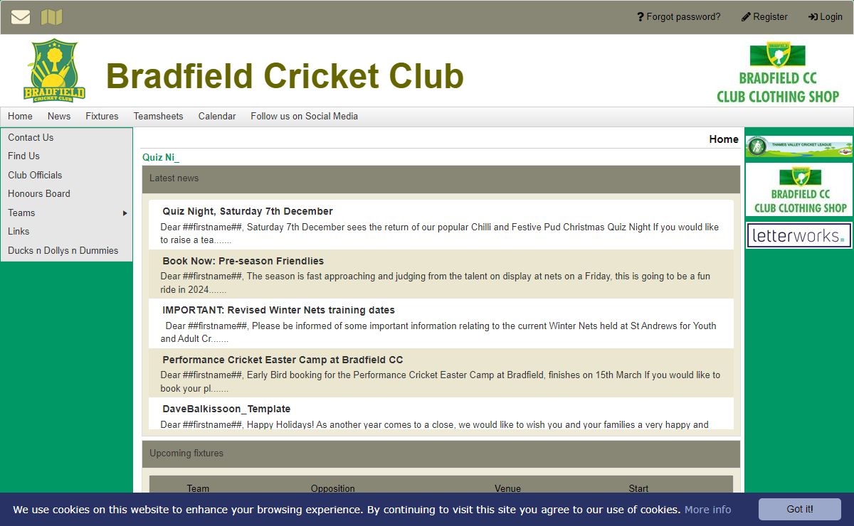 Bradfield Cricket Club | Home