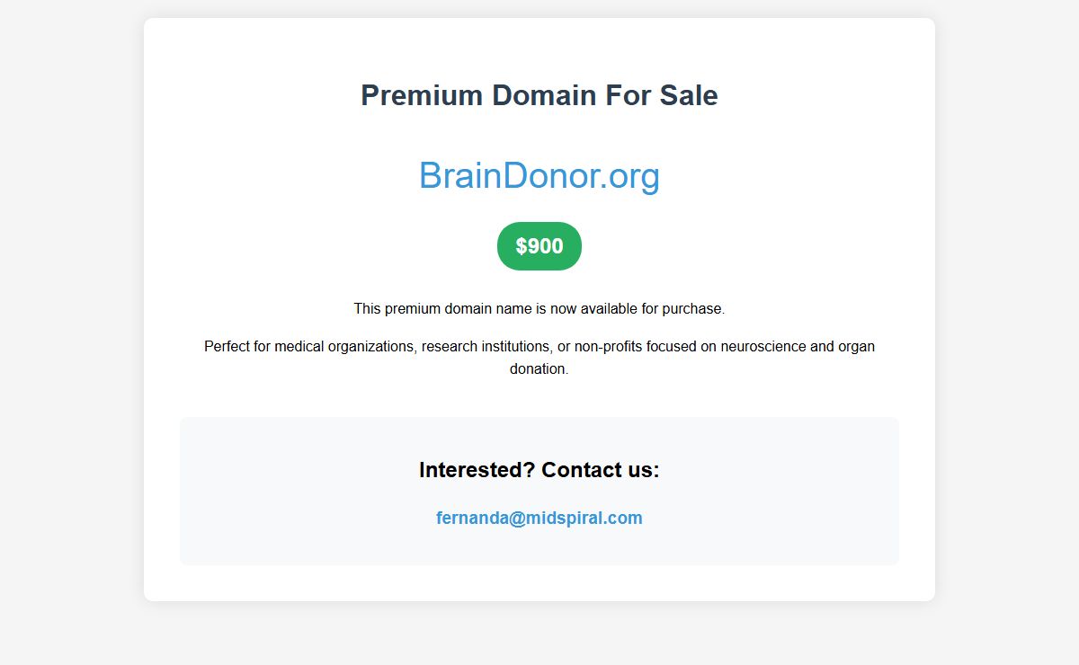 BrainDonor.org - Domain For Sale