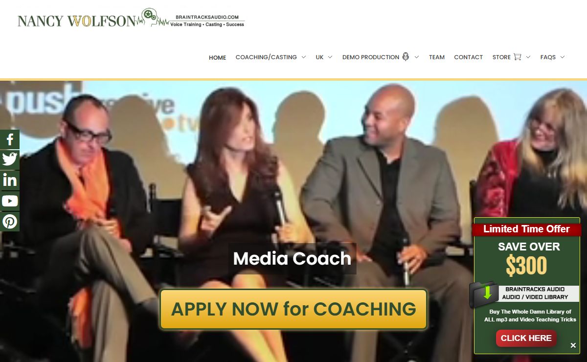 Voice Over Coach Nancy Wolfson | Braintracks Audio