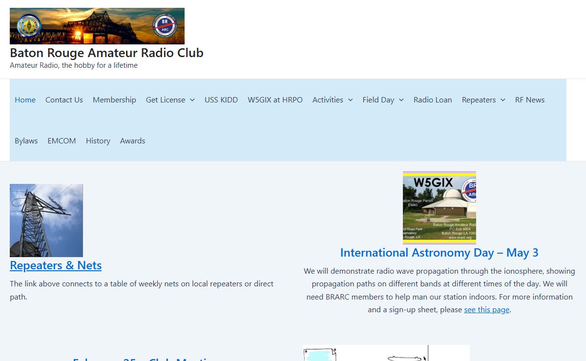 Baton Rouge Amateur Radio Club – Amateur Radio, the hobby for a lifetime