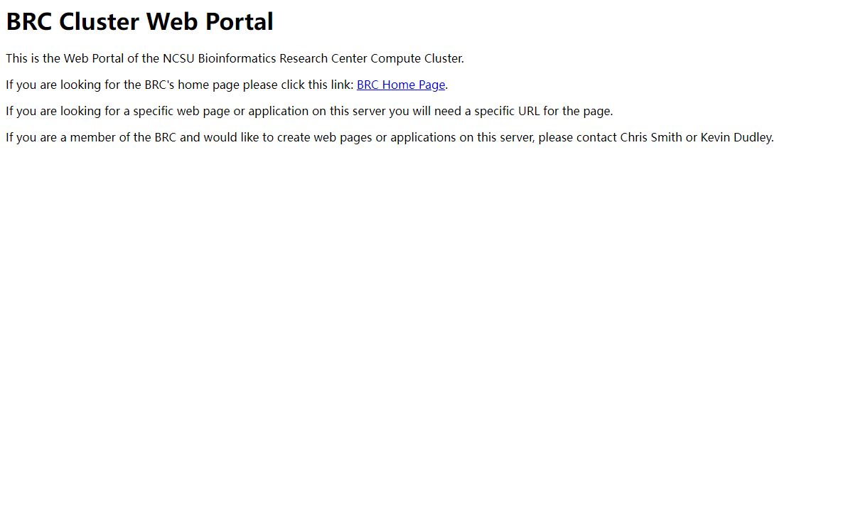 BRC Cluster Web Portal