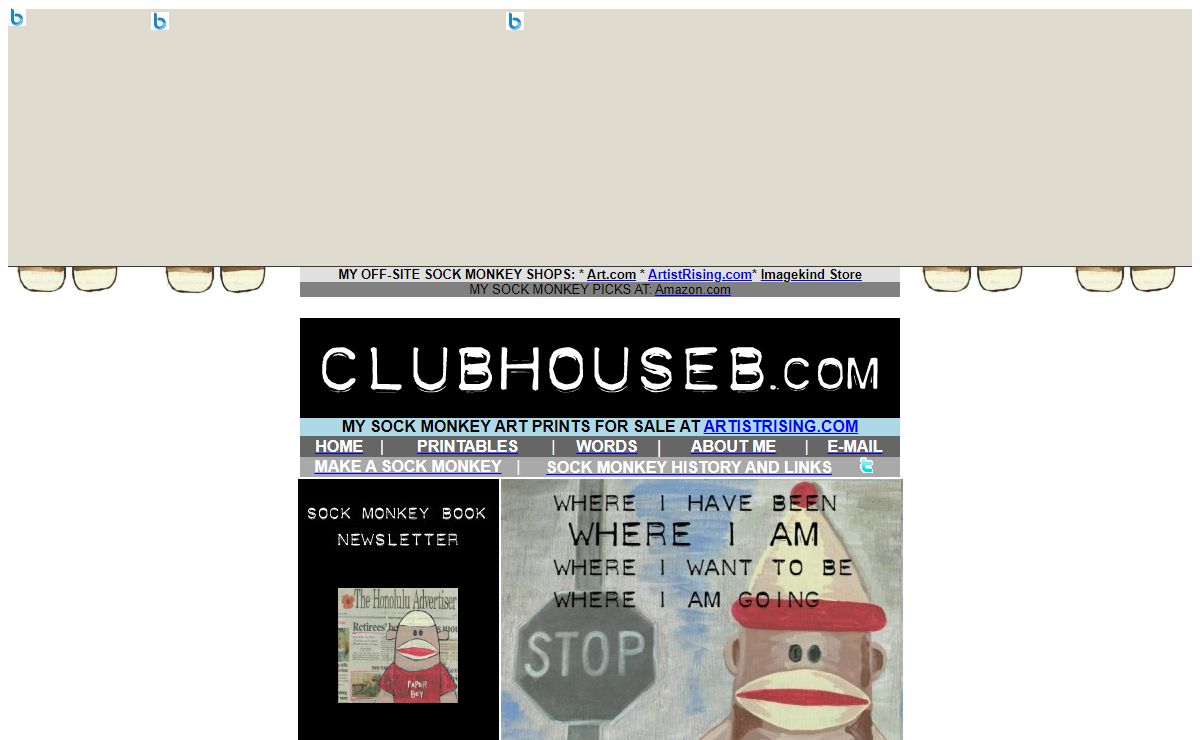 ClubhouseB.com: Sock Monkey Pop Art Paintings and More