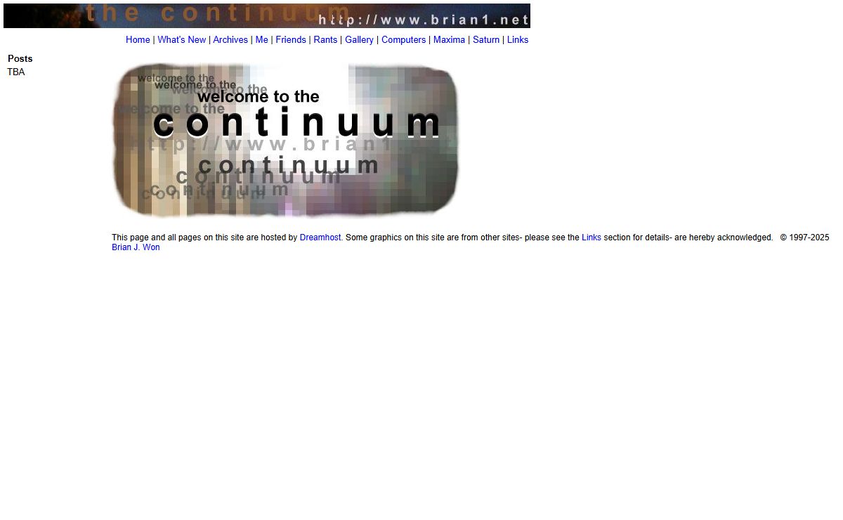 welcome to the continuum - brian1.net