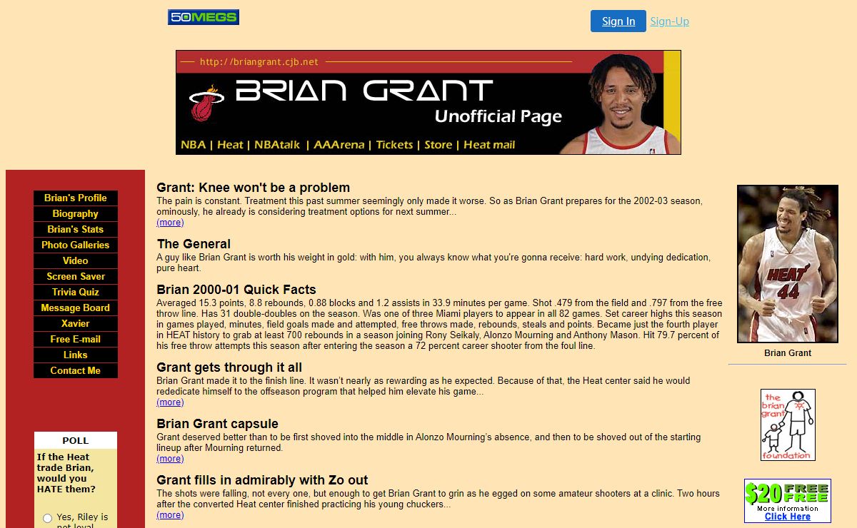 Brian Grant Unofficial Page