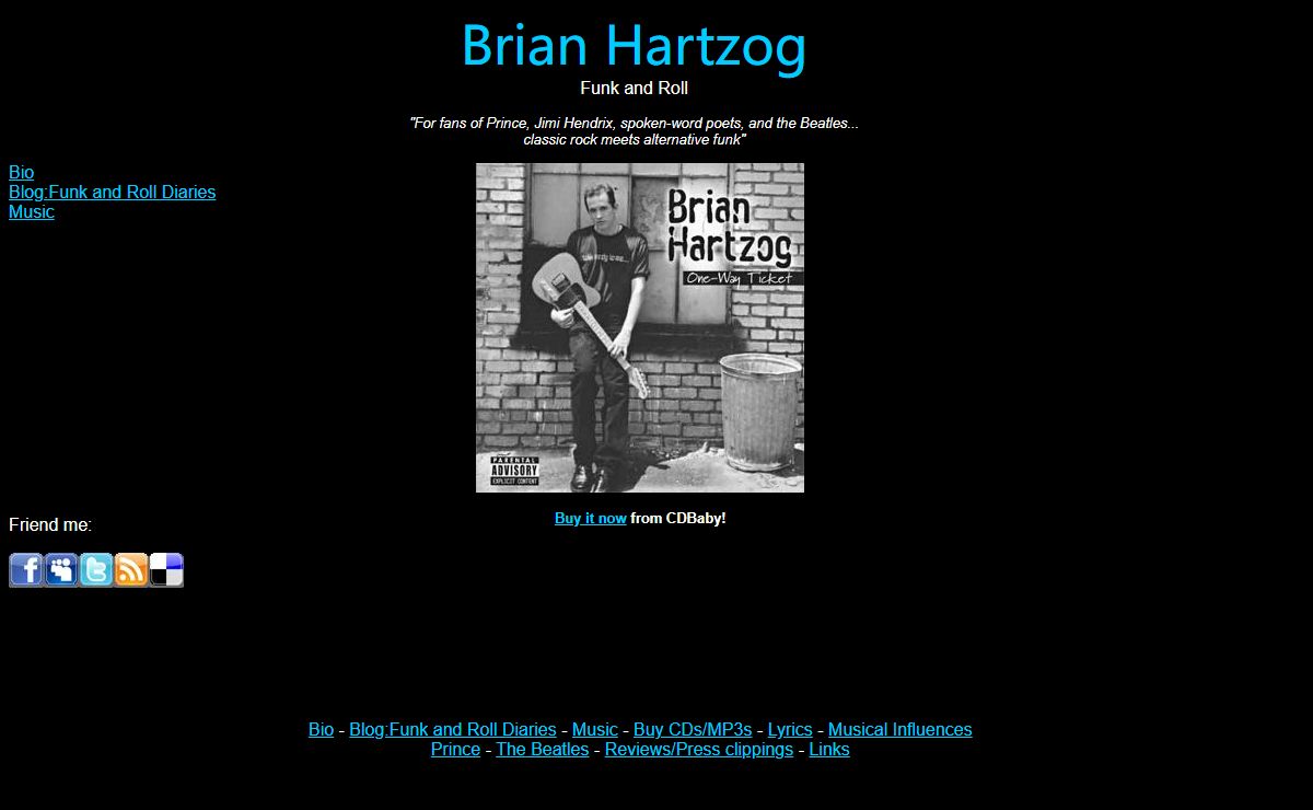 Brian Hartzog's alternative funk-rock music