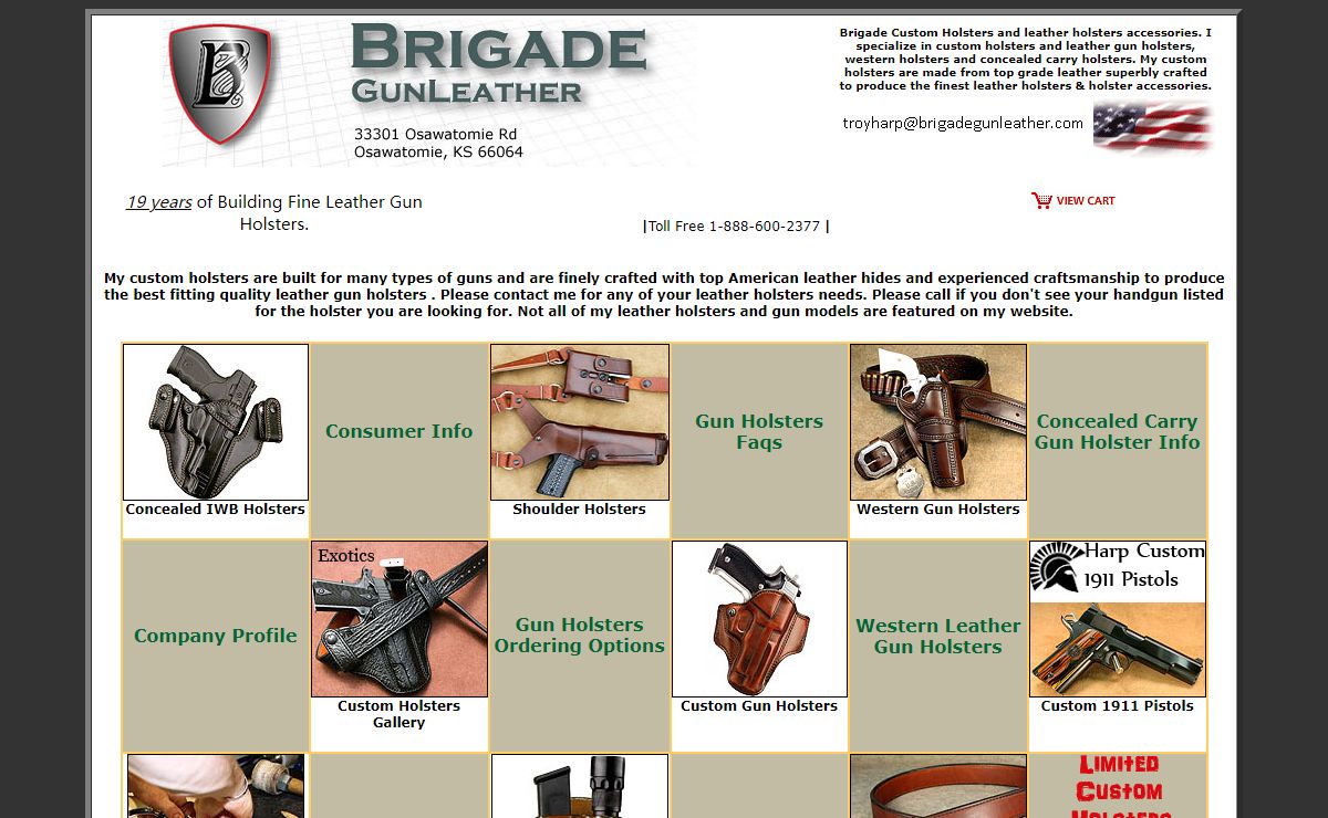 Brigade Custom Holsters | Leather Gun Holsters; Concealed Carry Holstsers and Western Holsters