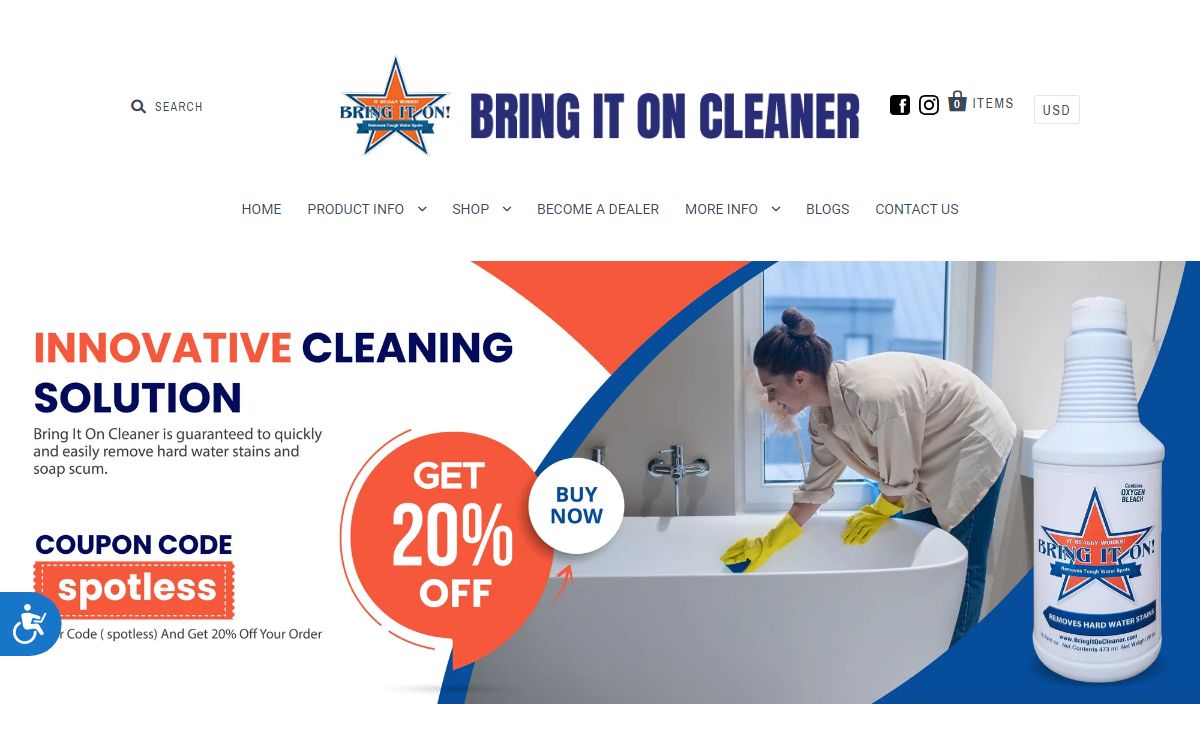 Hard Water Shower Cleaner for Sale in CA - Bring It On Cleaner