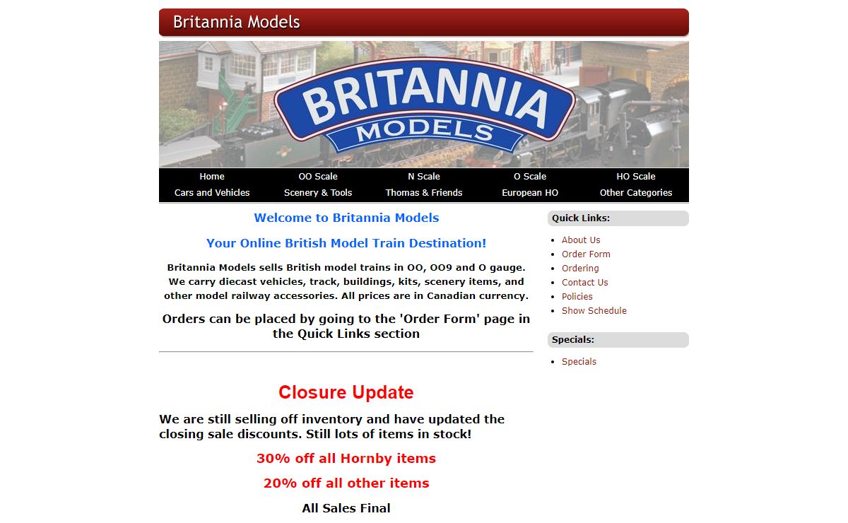 Britannia Models | Your British model trains destination!