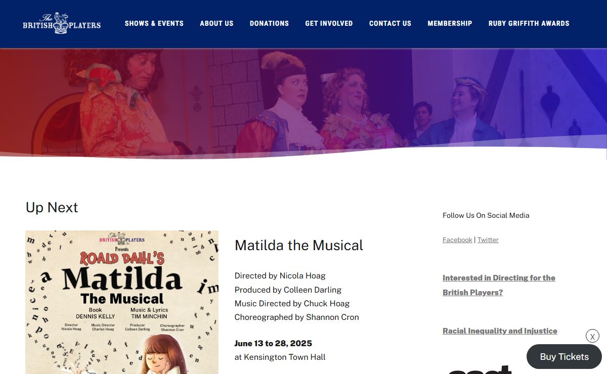 The British Players – Dedicated to the promotion of traditional British theatre in the Washington area