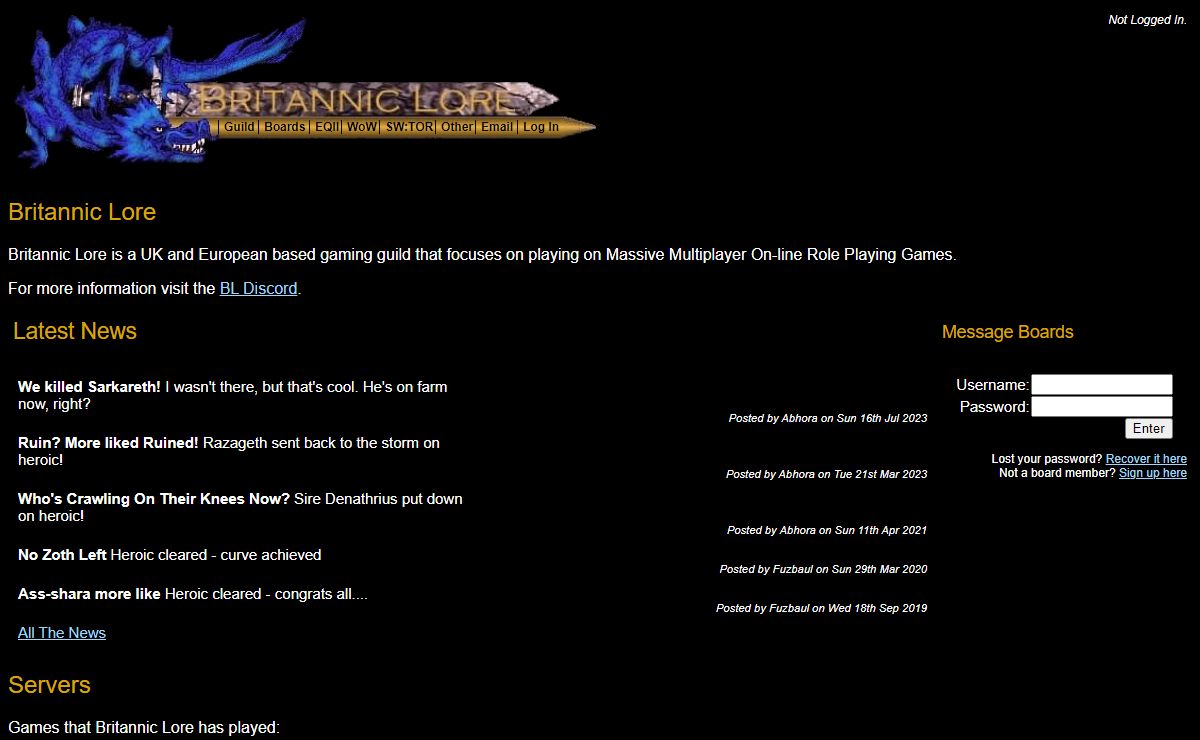 Britannic Lore