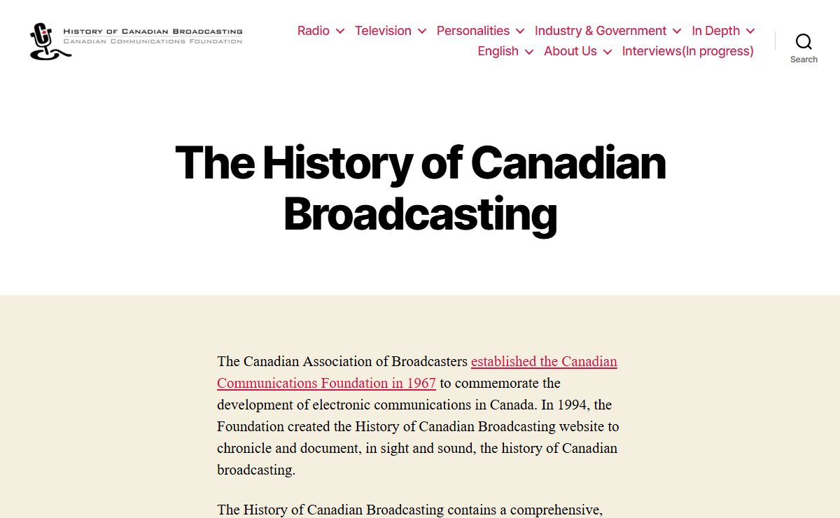 The History of Canadian Broadcasting