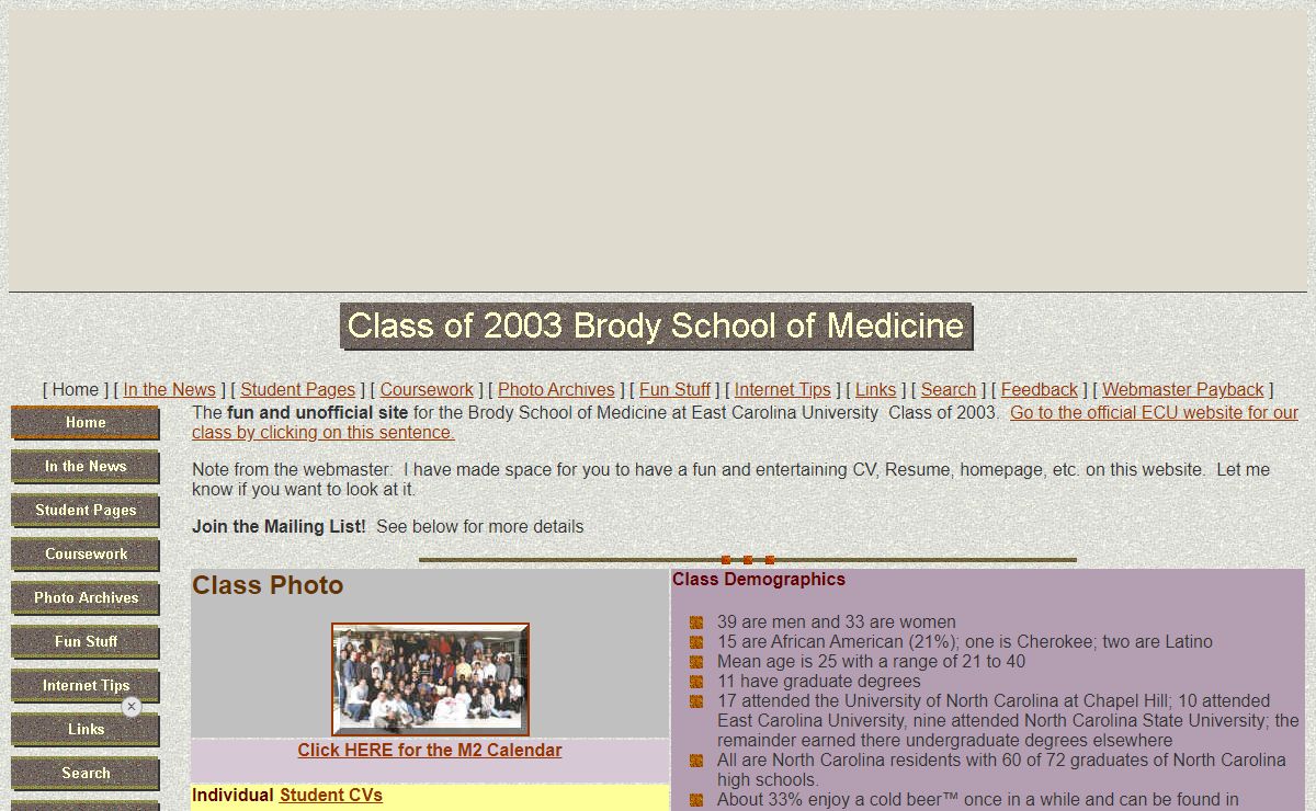 Class of 2003! Brody School of Medicine at ECU