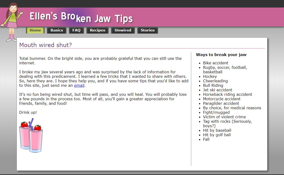 Ellen's Broken Jaw Tips