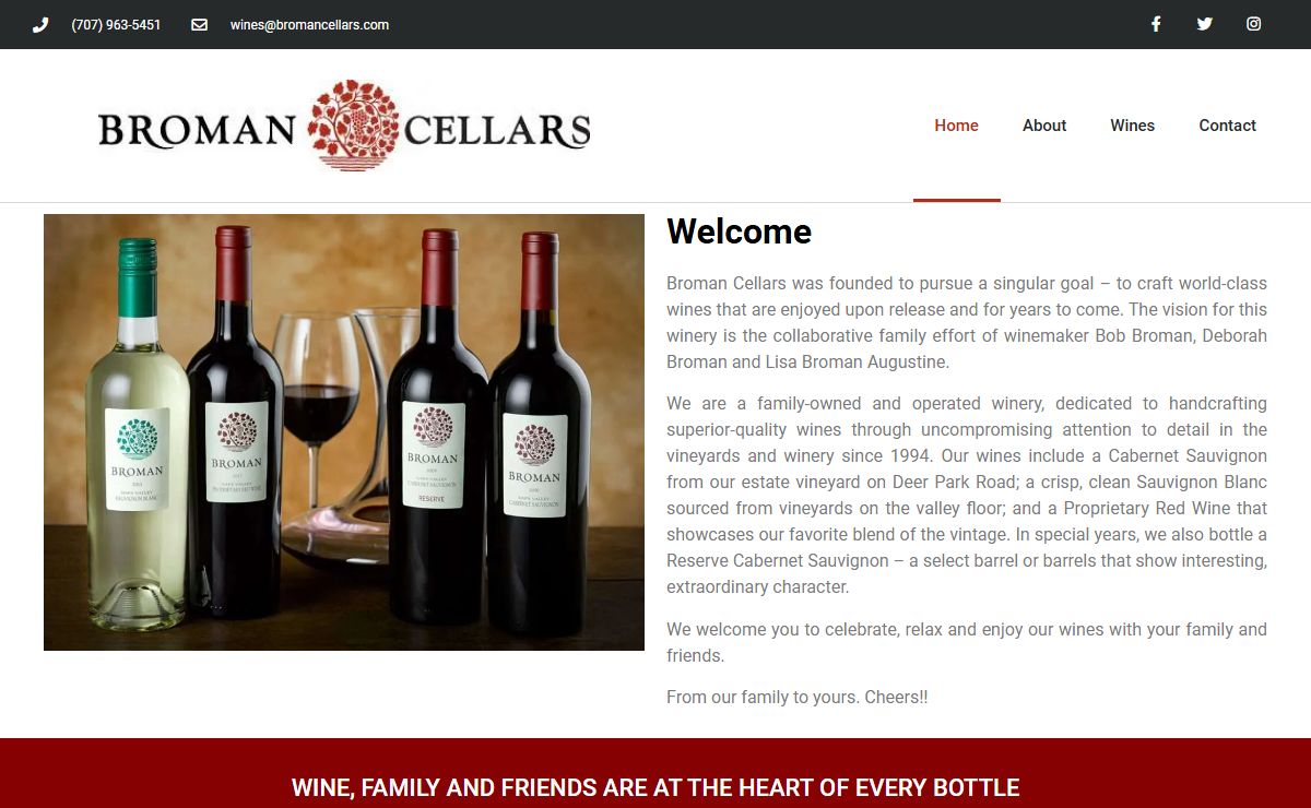 Home - Broman Cellars