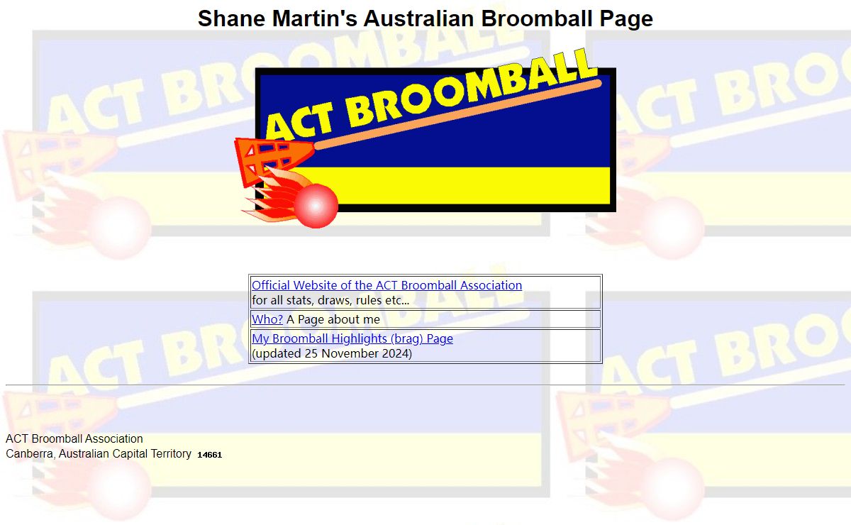 Shane Martin's Australian Broomball Page