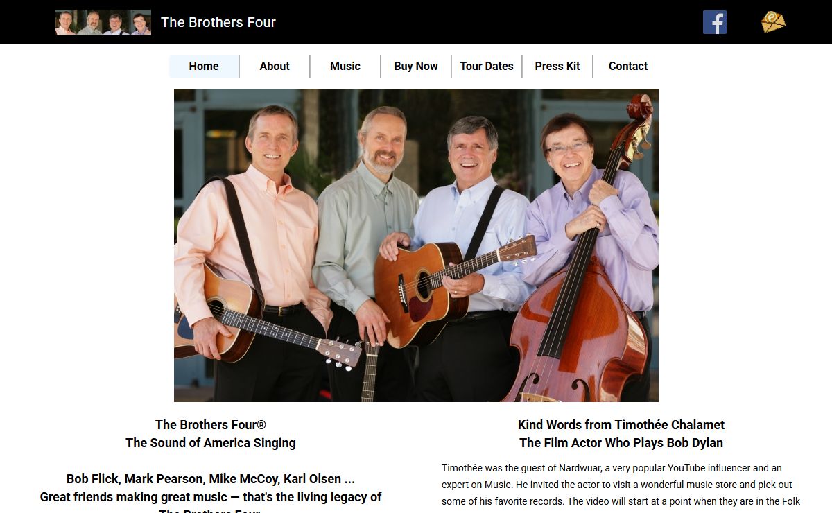 The Brothers Four: Left to Right: Mike McCoy, Karl Olsen, Mark Pearson, Bob Flick