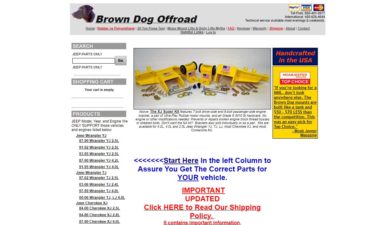Brown Dog Offroad Motor Mounts and Engine Brackets for Jeep