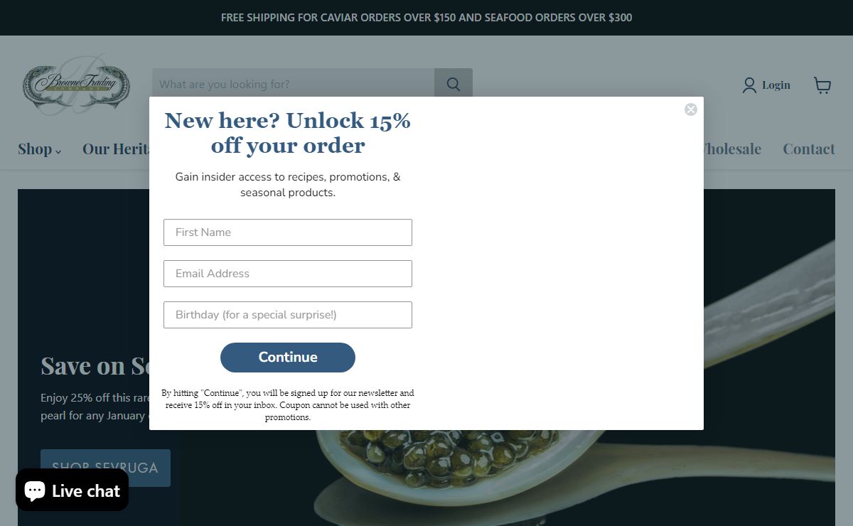 Browne Trading Company | Fresh Seafood & Caviar | Overnight Delivery