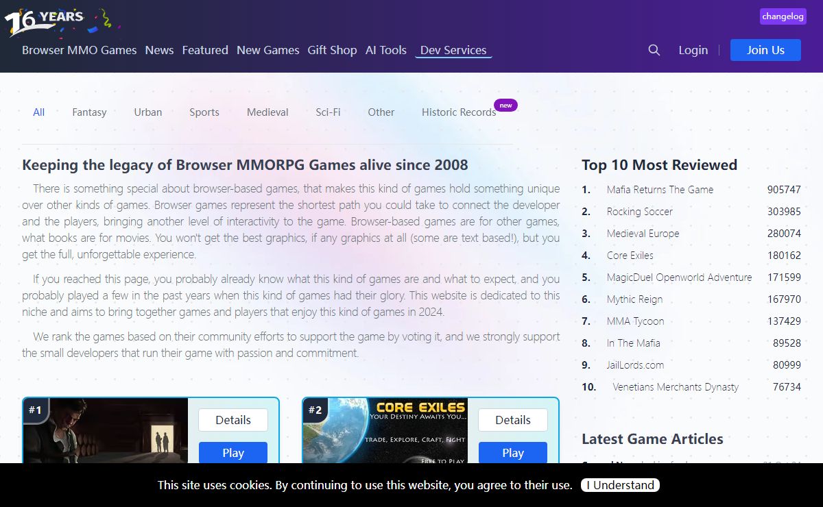 Free to play Browser MMORPG in 2024