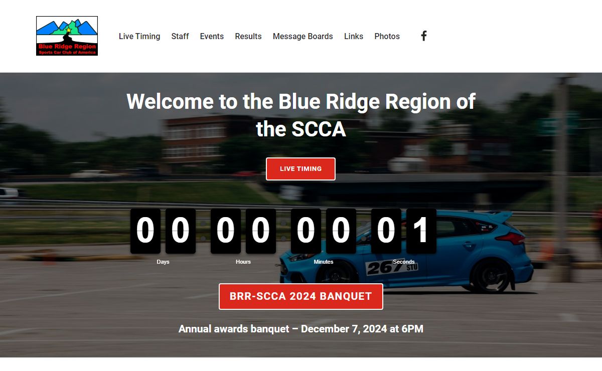 BRR-SCCA – Blue Ridge SCCA website
