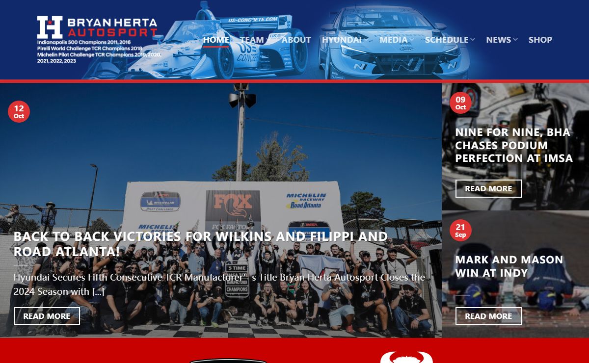 Bryan Herta Autosport – Two Time Indy 500 Winning Team and four time IMPC TCR Champions