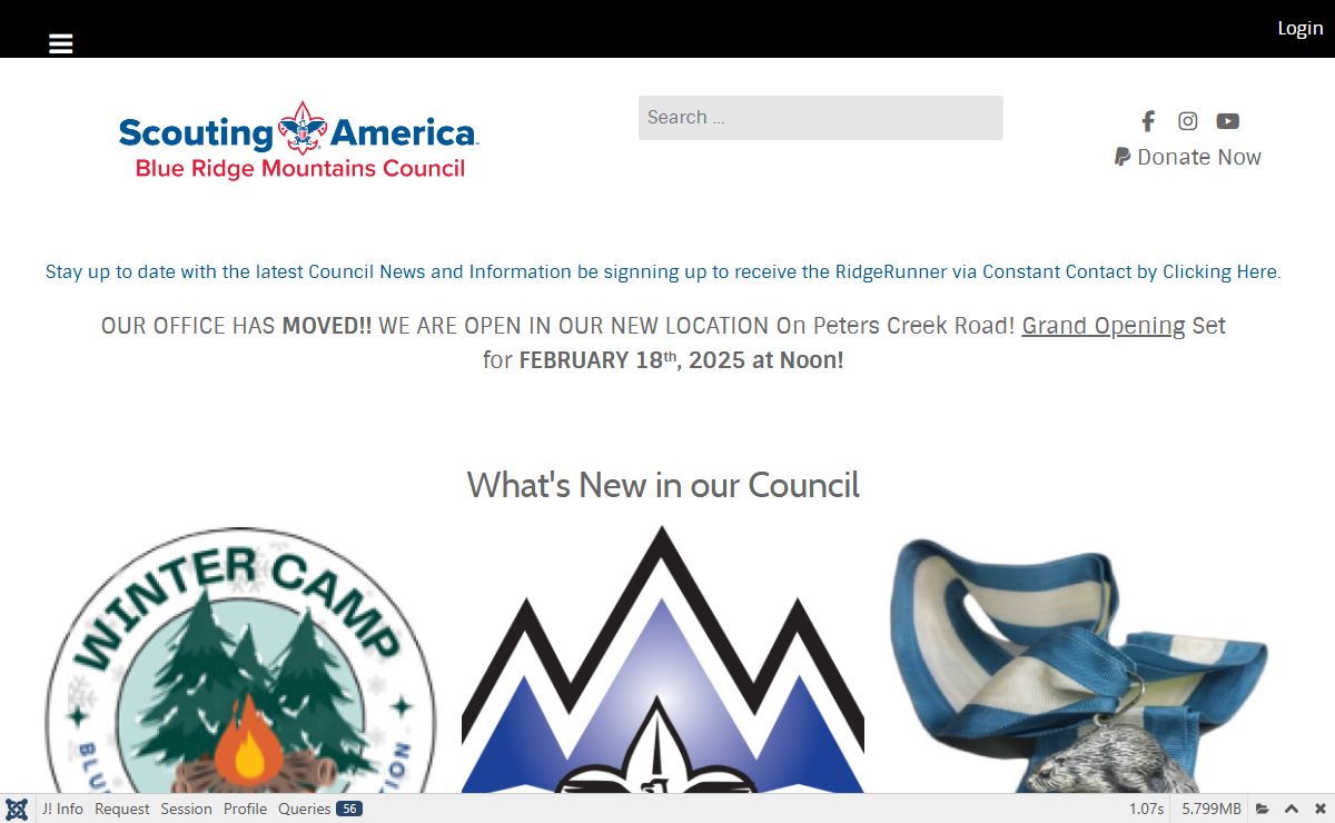 Blue Ridge Mountains Council of the Boy Scouts of America.