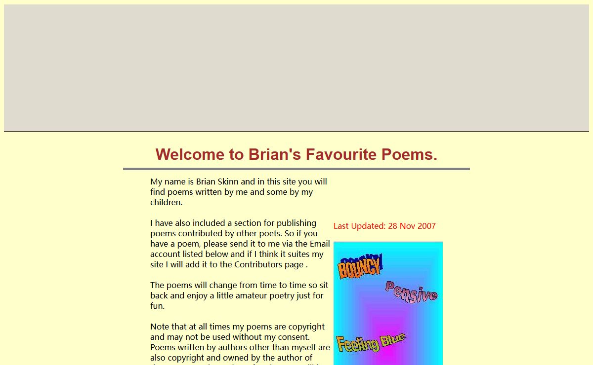 Brian's Favourite Poems
