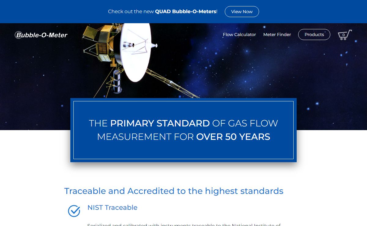 Bubble-O-Meter » Accredited and NIST Traceable Gas Flow Meters