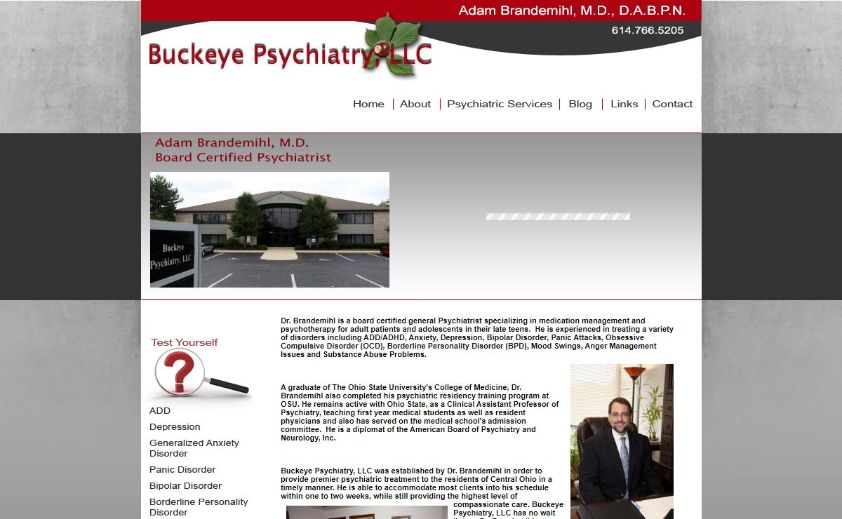 Buckeye Psychiatry, LLC | Home | Columbus Ohio general adult mental health psychiatrist adhd add attention deficit psychiatric assessment antidepressant anxiety bipolar mood borderline personality obsessive compulsive ocd panic attacks depression disorder substance abuse treatment dublin powell hilliard marysville worthington bellefontaine ohio