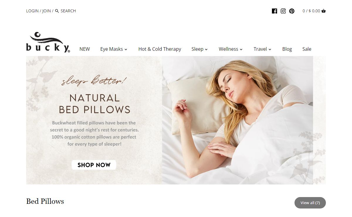 Sleep masks, travel pillows and natural buckwheat pillows