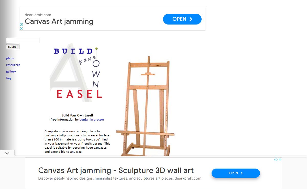Build Your Own Easel! -- Free Easel Plans