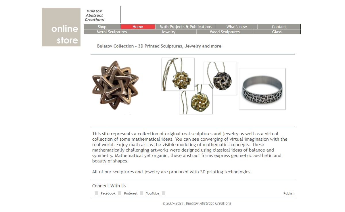 Bulatov Сollection - 3D Printed Sculptures, Jewelry & more