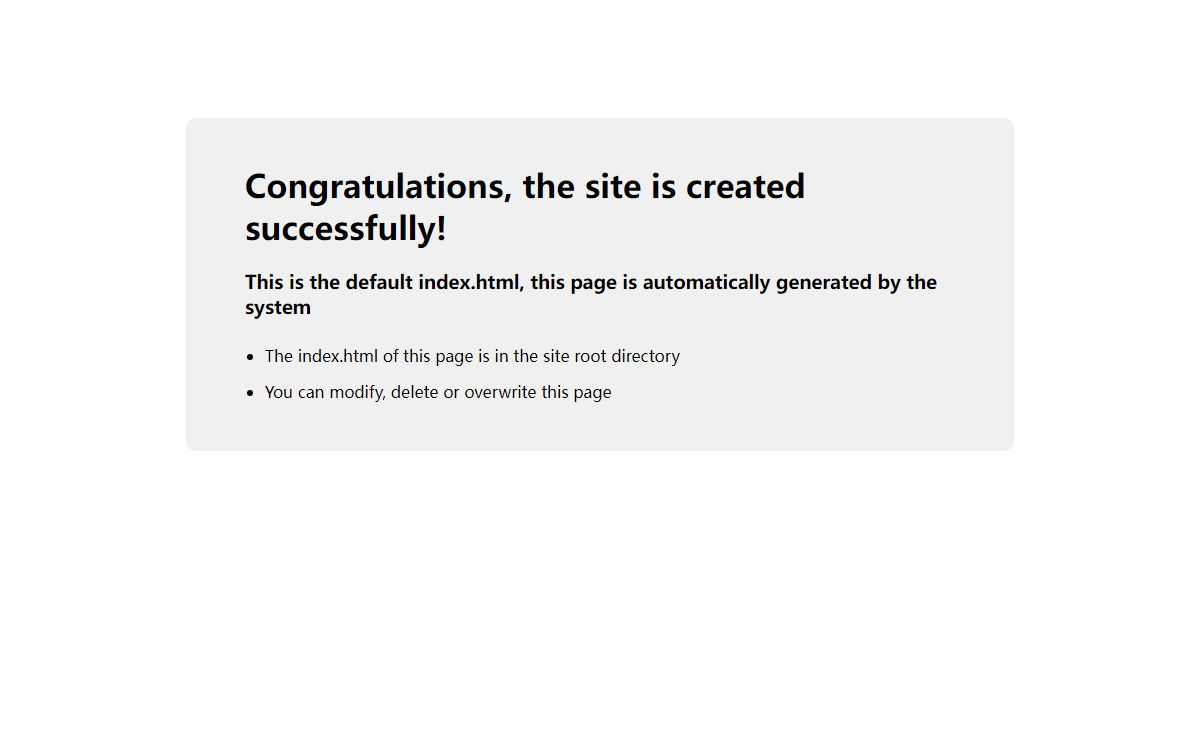 Site is created successfully!