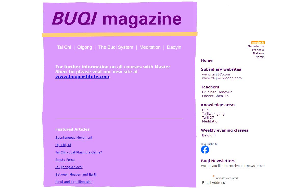 Tai chi, Qigong, Buqi & Meditation - Buqi Institute