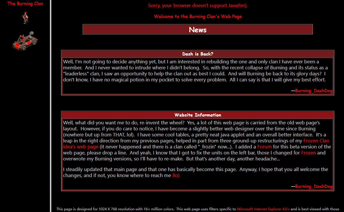 The Burning Clan Web Page